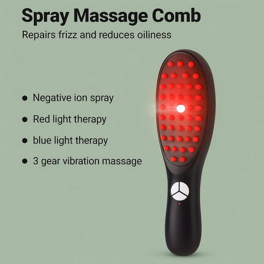 VeiVie 3-in-1 Hairbrush Scalp Massager on green background